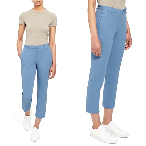Theory Flat Front Crop Tailored Trousers - Picture 3 of 6